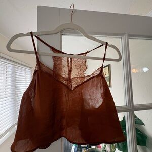 Free People Rust Lace Cami